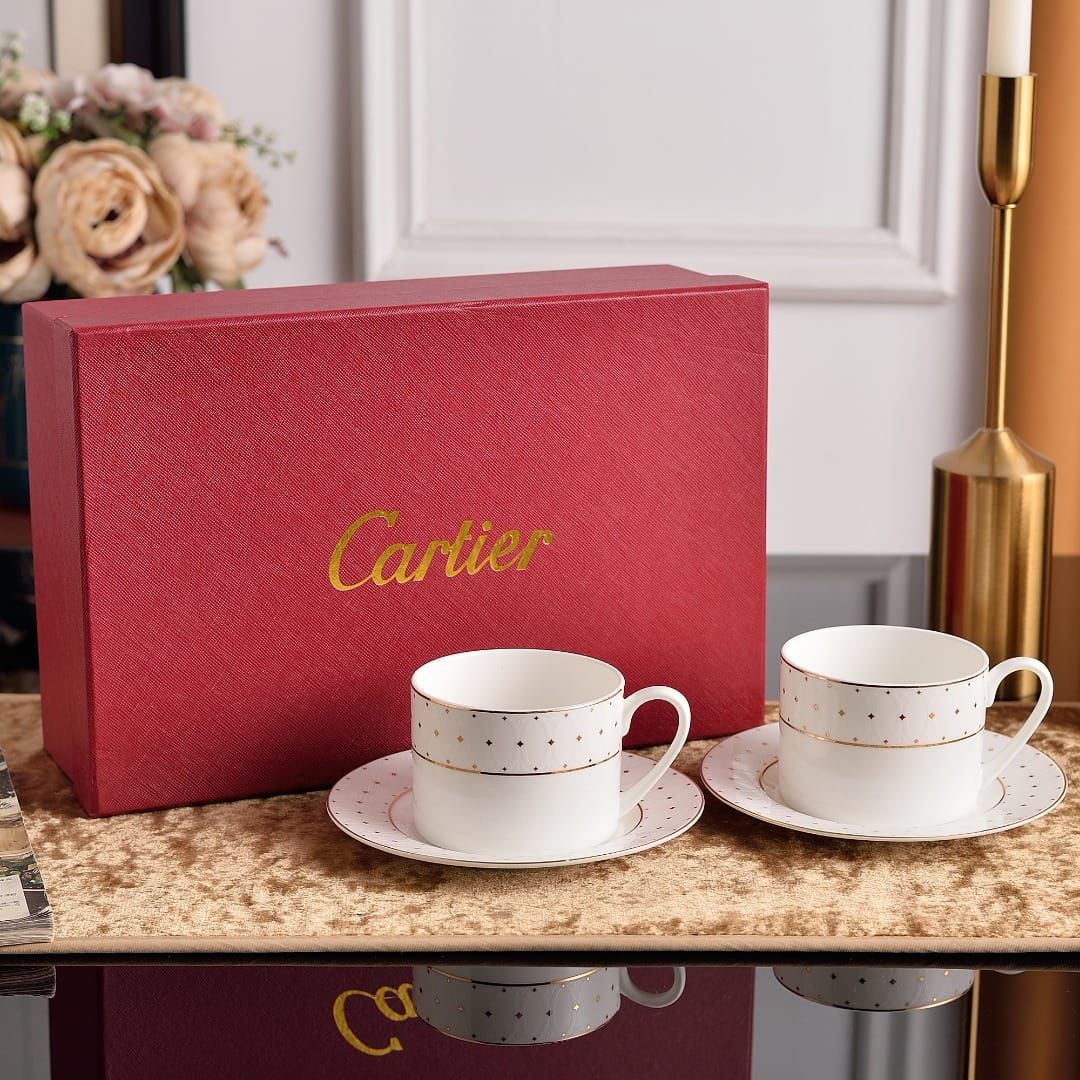 Cartier Porcelain tea two Cups Set 